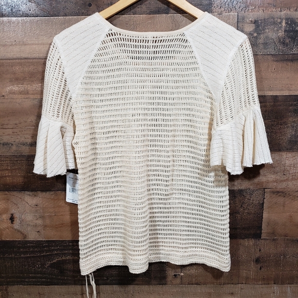 Free People NWT babes only cream open knit sweater - Picture 5 of 12
